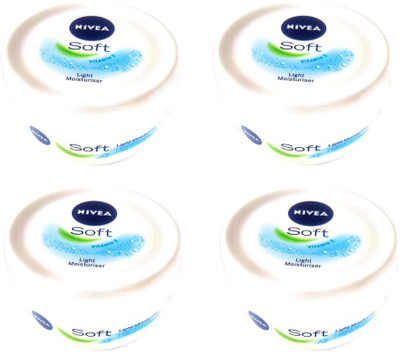 NIVEA Soft Lite Moisturiser with Vitamin E 3 units of 100g (Pack of 4)(400 ml)