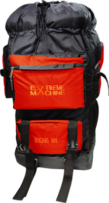 Extreme Machine Trekking / Hiking - Black & Red with shoe compartment Rucksack  - 90 L(Red)