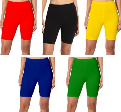 Lili Solid Women Red, Green, Blue, Black, Yellow Running Shorts