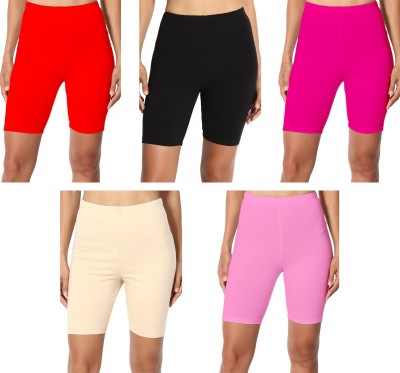 Lili Solid Women Red, Black, Pink, Beige Running Shorts