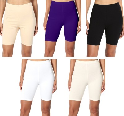 Lili Solid Women Purple, White, Black, Beige Running Shorts