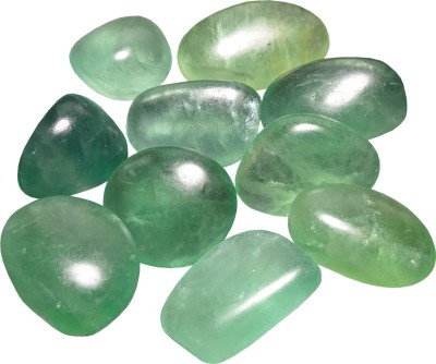 ALDOMIN Green Fluorite Healing Crystal Tumble Stone (100 Gram) Decorative Showpiece  -  3 cm(Crystal, Green)