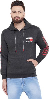 White Moon Full Sleeve Self Design Men Sweatshirt