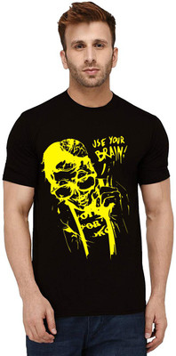 Aseria Typography Men Round Neck Black T-Shirt