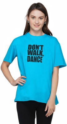 The Dance Bible Typography Women Round Neck Blue T-Shirt