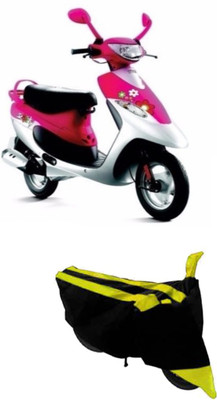 Hynak Two Wheeler Cover for TVS(Scooty Pep+, Yellow, Black)