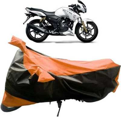 High Quality Waterproof Two Wheeler Cover for TVS(Apache RTR 180, Orange, Black)