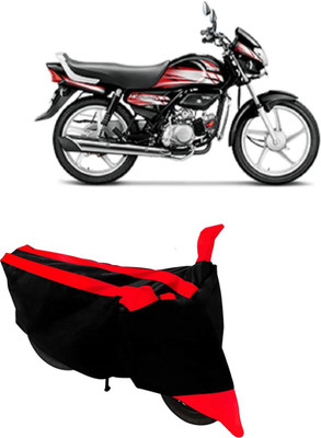 Hynak Two Wheeler Cover for Hero(HF, Red, Black)