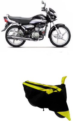 Hynak Two Wheeler Cover for Hero(HF Deluxe, Yellow, Black)