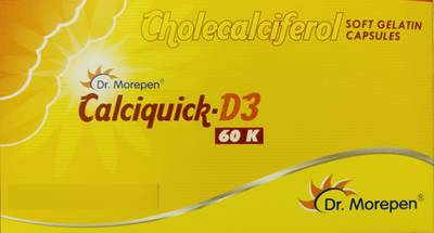 Dr. Morepen Calciquick-D3 60K Cholecalciferol soft gelatin capsules pack of 5*4 