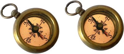 Shoptreed Antique Finish Nautical Brass Compass - Set of 2 Compass(Gold)