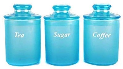 Laplast Plastics LLP Plastic Tea Coffee & Sugar Container  - 3 L(Pack of 3, Blue)