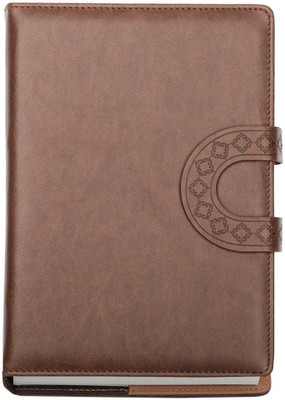 Viva Global ‘U’ Loop Multidated Portfolio Diary - 70 GSM with Refillable Sleeve Cover A5 Diary Ruled 400 Pages(Coffee)