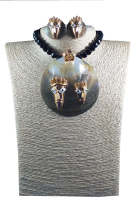 Sukhen Antique Jewellery Brass, Shell Gold-plated Silver, Black Jewellery Set(Pack of 1)