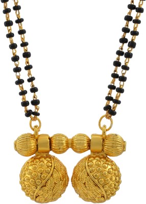 Dzinetrendz Gold Plated 2 Wati Double wati Fashion Mangalsutra Traditional Women Brass Mangalsutra