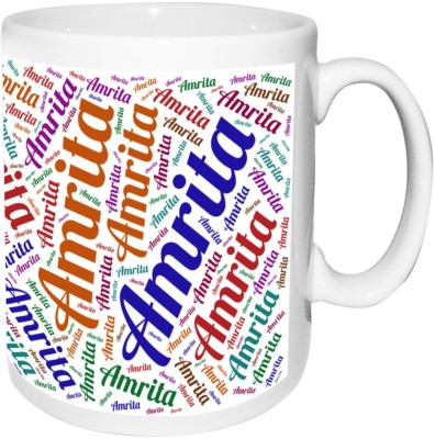 alwaysgift Amrita Name white Birthday & Anniversary Gift Ceramic Coffee Mug(325 ml)