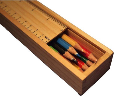 Xydrozen ™Wooden Colour box,Scale and Shapener Set Pencil(Set of 1, Multicolor)