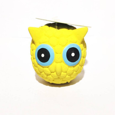 PSK PET MART Latex Cute Squeaky Rubber Owl Shape Toy Rubber Plush Toy, Squeaky Toy, Chew Toy For Dog