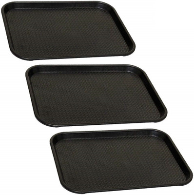 swift international Black Serving Tray Tray Serving Set(Pack of 3)