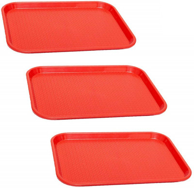 swift international Red Serving Tray- pack of 3 Tray(Pack of 3)