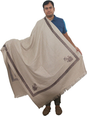 KAVIM Wool Solid Women, Men Shawl(Grey)