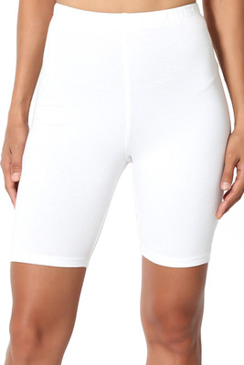 Lili Solid Women White Running Shorts