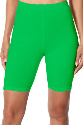Omikka Solid Women Light Green Cycling Shorts