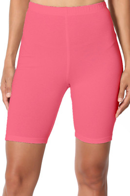 Omikka Solid Women Pink Running Shorts