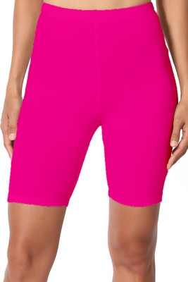Omikka Solid Women Pink Cycling Shorts