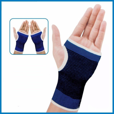 dx mart 1 Pair Elastic Palm Support Protector Pain Relief for Gym Sports Exercise - Blue Hand Support