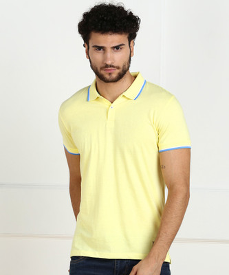 peter-england-university-solid-men-polo-neck-yellow-t-shirt