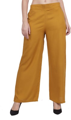 POPWINGS Regular Fit Women Yellow Trousers