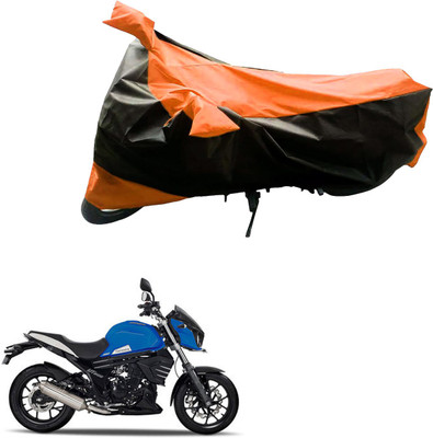 AK Art Two Wheeler Cover for Mahindra(Black, Orange)