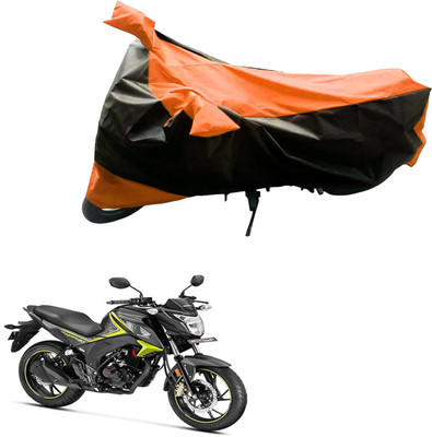 PRIMEAUTOZ Two Wheeler Cover for Honda(Passion Pro, Black, Orange)