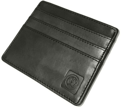 InW Men Black Genuine Leather Card Holder(6 Card Slots)