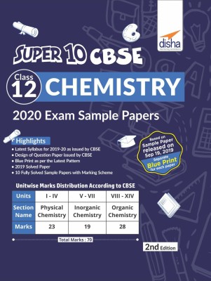 Super 10 Cbse Class 12 Chemistry 2020 Exam Sample Papers(English, Paperback, unknown)