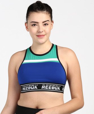 Women’s Reebok Training Hero Racer Strappy Sports Bra | REEBOK Women Sports Bra(Blue)