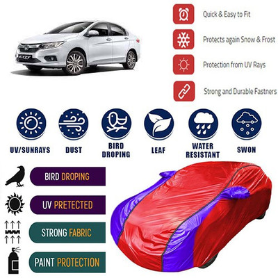 MotohunK Car Cover For Honda City ZX (With Mirror Pockets)(Red, Blue, For 2019 Models)