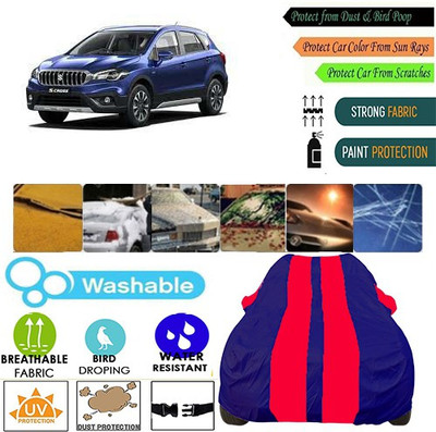 MotohunK Car Cover For Maruti Suzuki S-Cross (With Mirror Pockets)(Red, Blue, For 2019 Models)