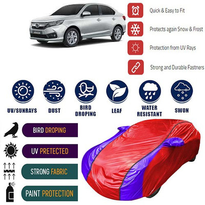MotohunK Car Cover For Honda Amaze (With Mirror Pockets)(Red, Blue, For 2019 Models)