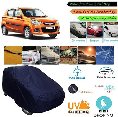 MotohunK Car Cover For Maruti Suzuki Alto K10 (Without Mirror Pockets)(Blue, For 2019 Models)