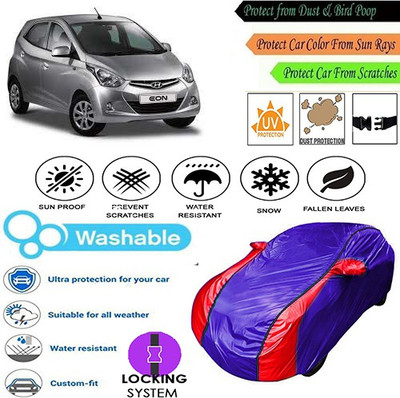 MotohunK Car Cover For Hyundai Eon (With Mirror Pockets)(Blue, Red, For 2019 Models)