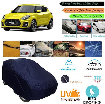 MotohunK Car Cover For Maruti Suzuki Swift (Without Mirror Pockets)(Blue, For 2019 Models)