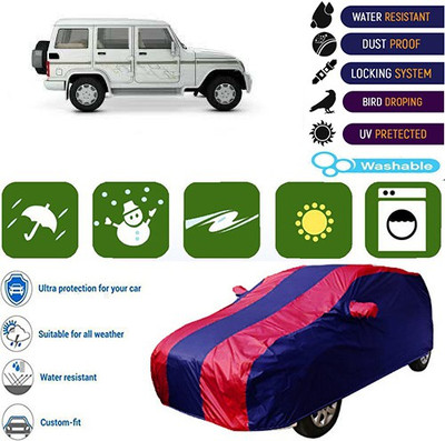 MotohunK Car Cover For Mahindra Bolero (With Mirror Pockets)(Maroon, Blue, For 2019 Models)