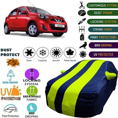 MotohunK Car Cover For Nissan Micra Active (With Mirror Pockets)(Green, Blue, For 2019 Models)