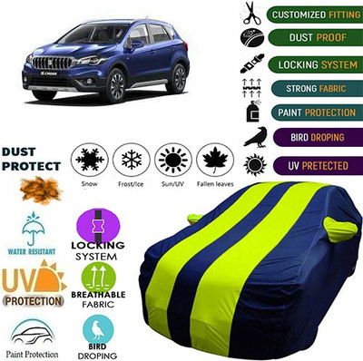 MotohunK Car Cover For Maruti Suzuki S-Cross (With Mirror Pockets)(Green, Blue, For 2019 Models)