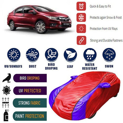 MotohunK Car Cover For Honda City i-Vtec (With Mirror Pockets)(Red, Blue, For 2019 Models)