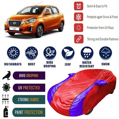 MotohunK Car Cover For Datsun Go (With Mirror Pockets)(Red, Blue, For 2019 Models)