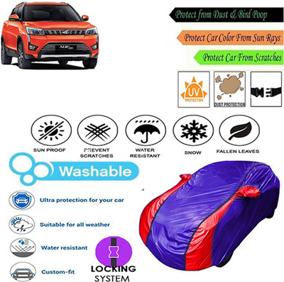 MotohunK Car Cover For Mahindra XUV 300 (With Mirror Pockets)(Blue, Red, For 2019 Models)