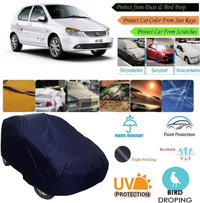 MotohunK Car Cover For Tata Indica eV2 (Without Mirror Pockets)(Blue, For 2019 Models)